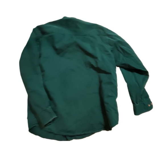 90s Y2K Skater Workwear Dark Green Shirt Embroidered - Picture 2 of 6